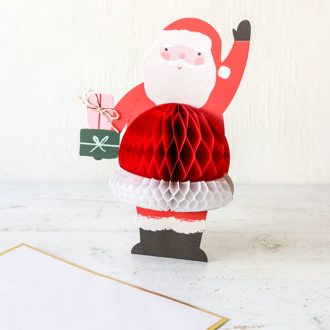 Honeycomb Santa Stand Up Card