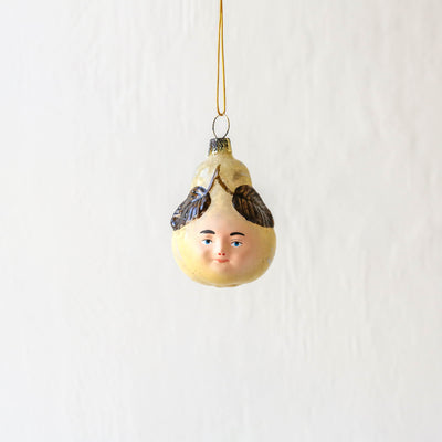 Victorian Pear with Face Glass Tree Decoration