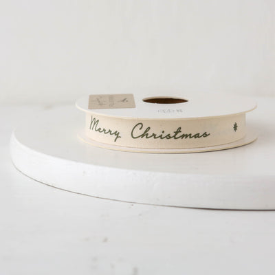 Merry Christmas Cotton Ribbon - 15m Roll