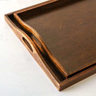 Vintage Oak Handled Tray