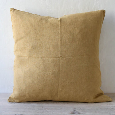 Linen Cushion Cover - Mustard