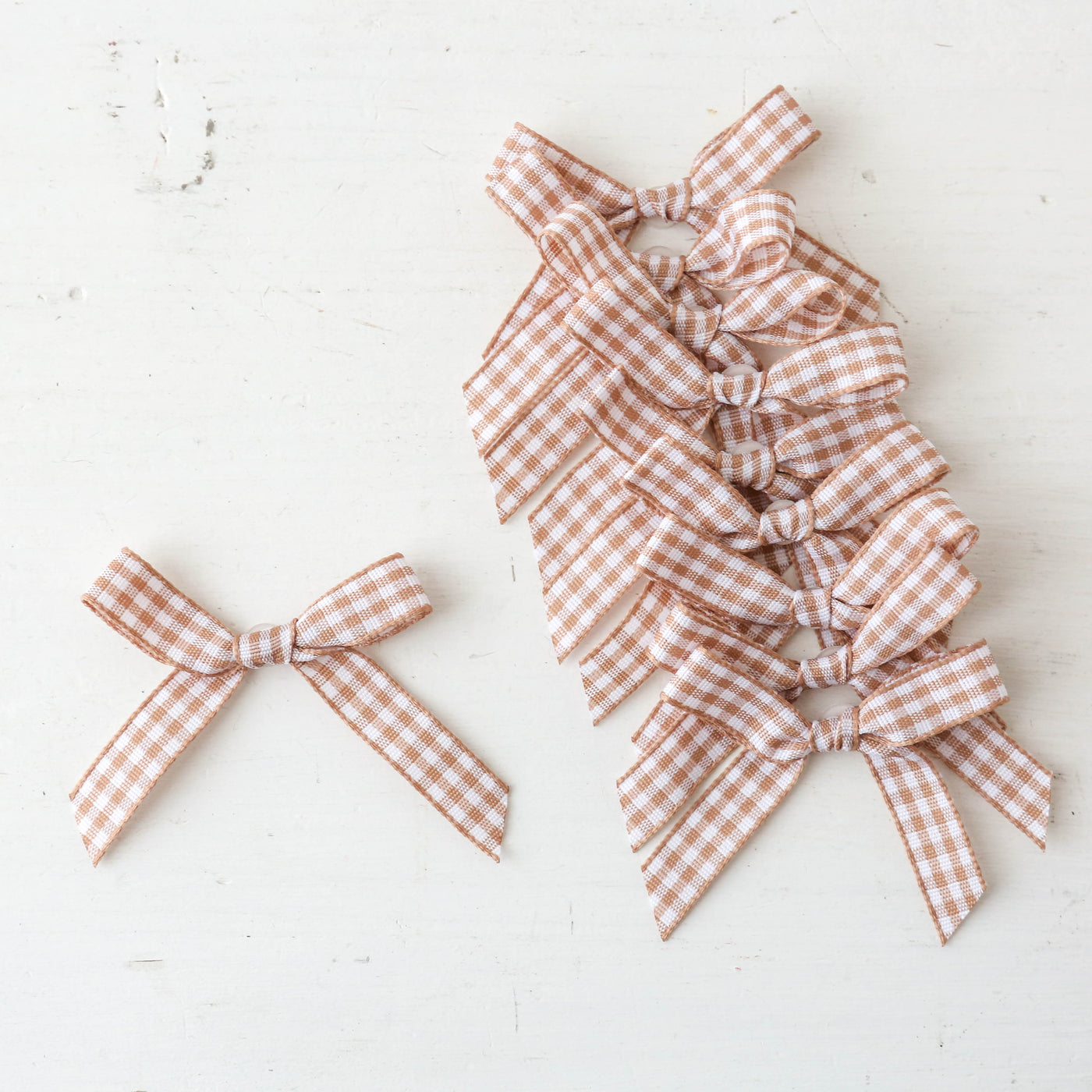Pack of 10 Adhesive Mini Gingham Bows