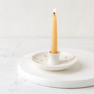 Gold Brushstroke Taper Candle Holder