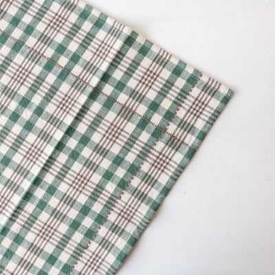 Checked Cotton Kitchen Towel - Green