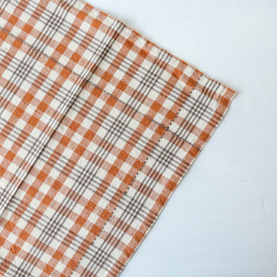 Checked Cotton Kitchen Towel - Burnt Orange