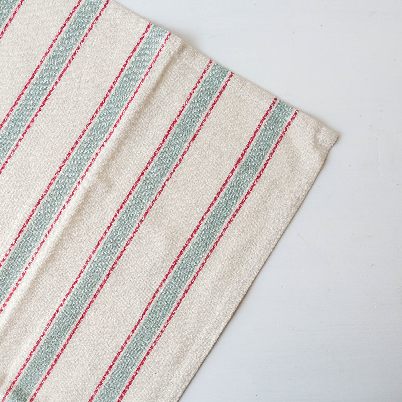 Striped Cotton Kitchen Towel - Light Green