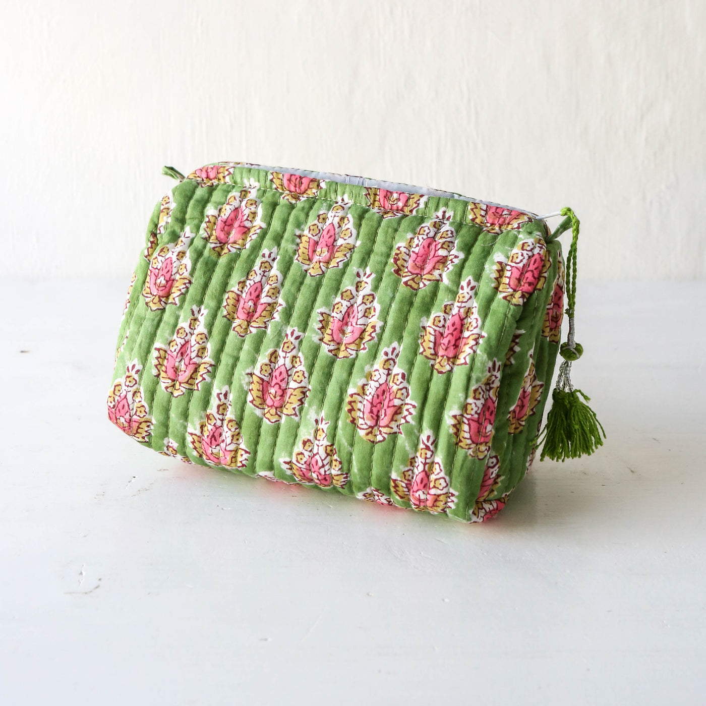 Quilted Cotton Wash Bag - Small