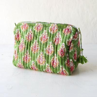 Quilted Cotton Wash Bag - Medium
