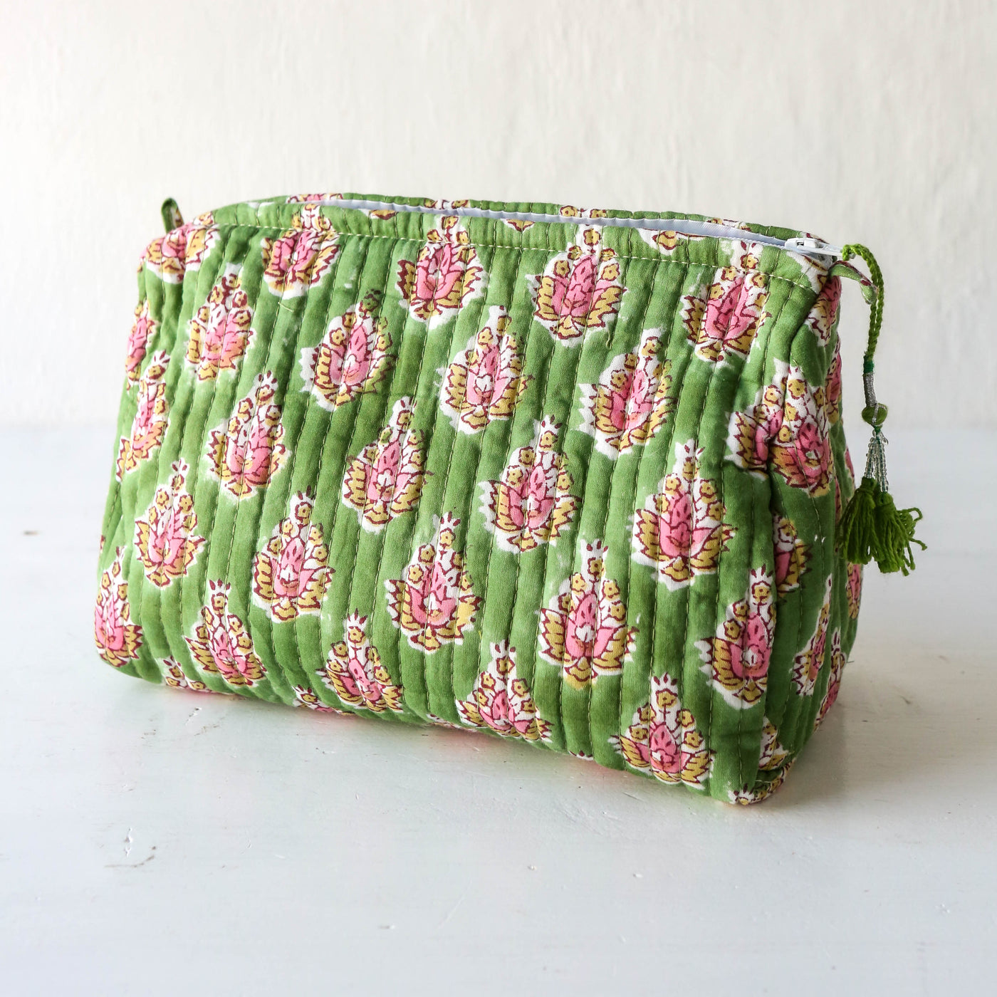 Quilted Cotton Wash Bag - Large