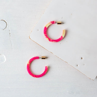 Emma Thin Resin Hoop Earrings