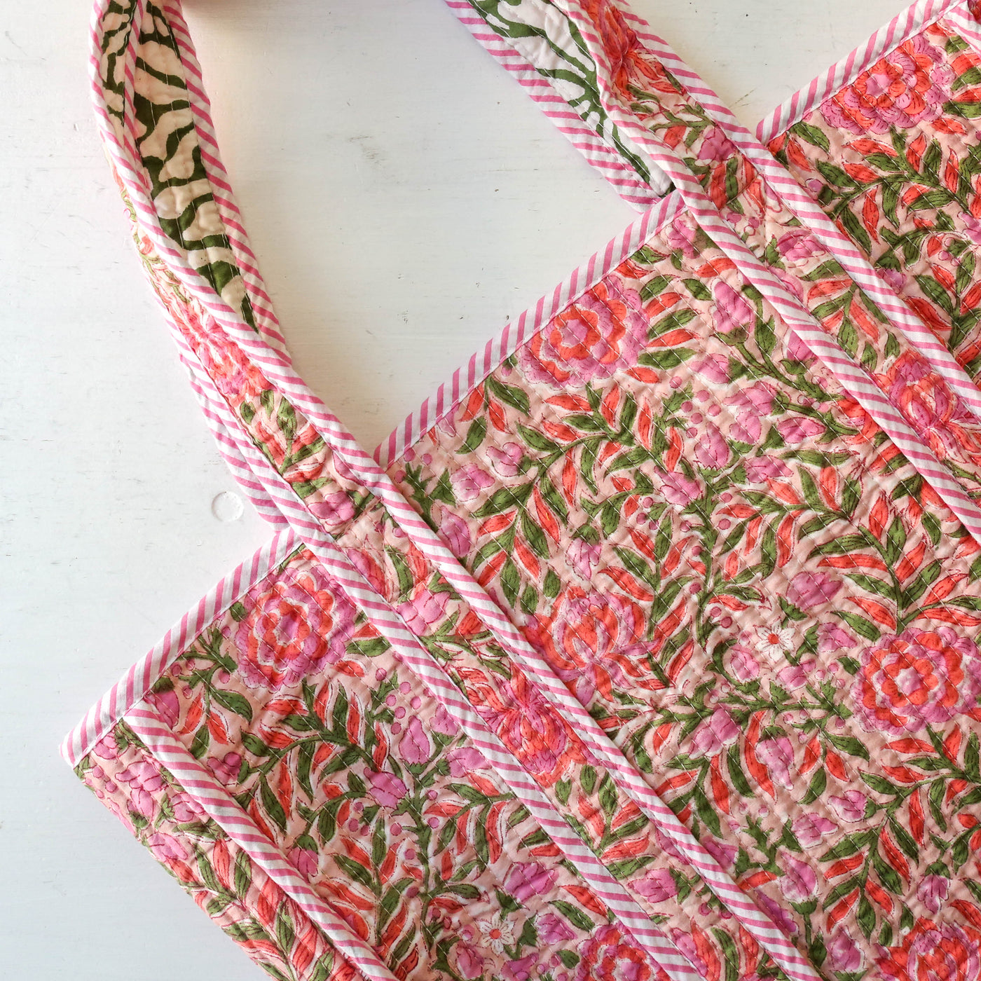 Quilted Cotton Shoulder Tote