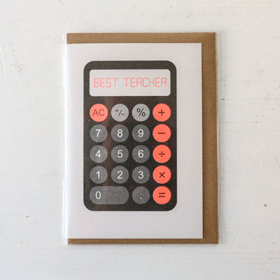 Best Teacher Calculator Card