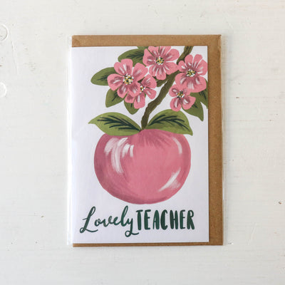 Lovely Teacher Apple Blossom Card