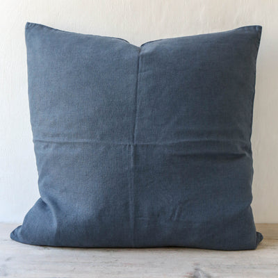 Linen Cushion Cover - Historical Blue