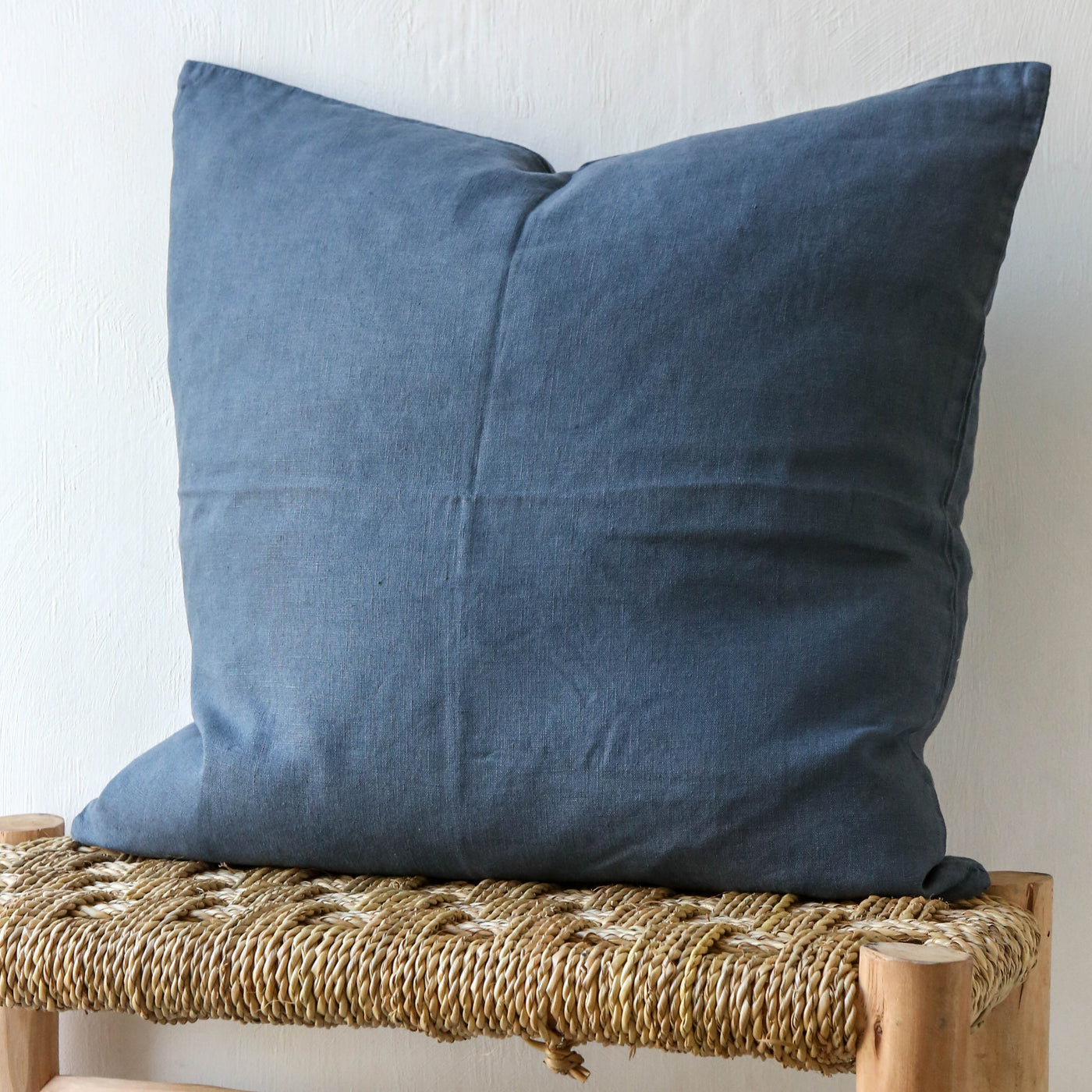 Linen Cushion Cover - Historical Blue