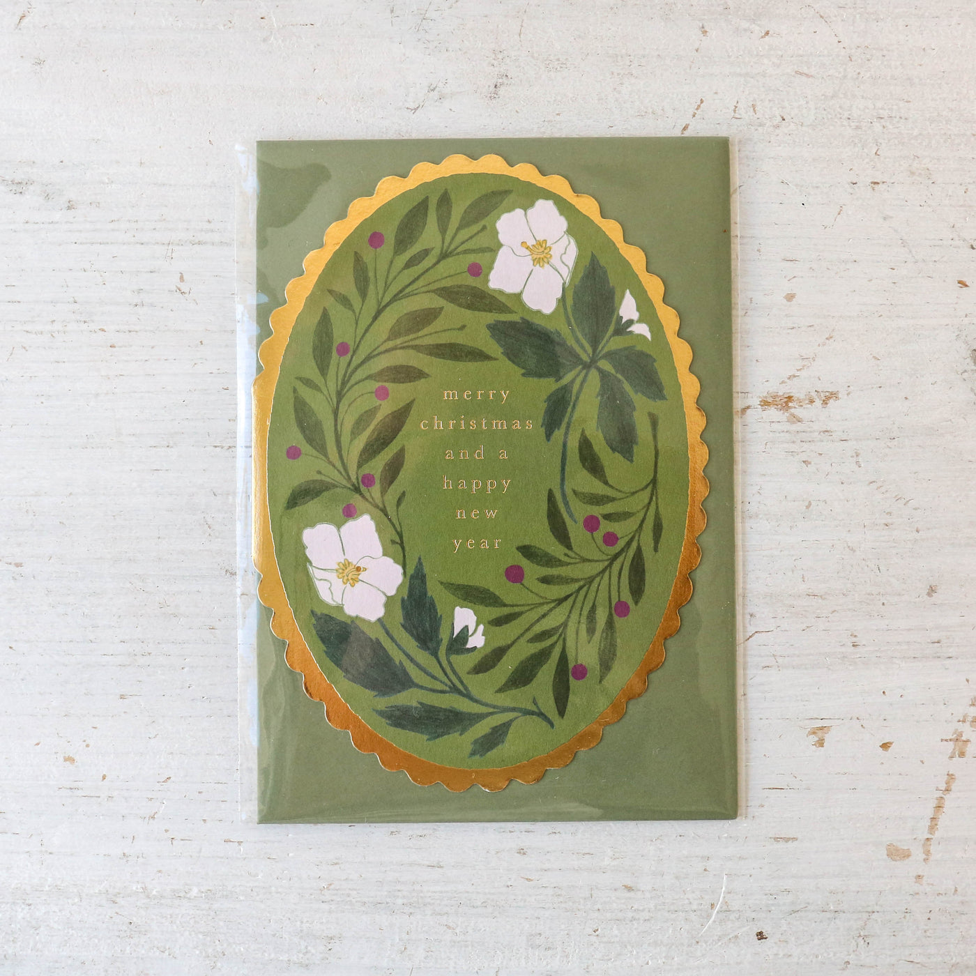 Green Flora 'Merry Christmas' Card