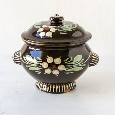Vintage Slipware Lidded Casserole Pot
