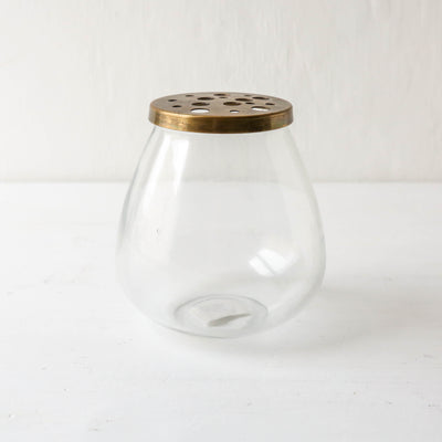 Glass Lidded Stem Vase - Rounded