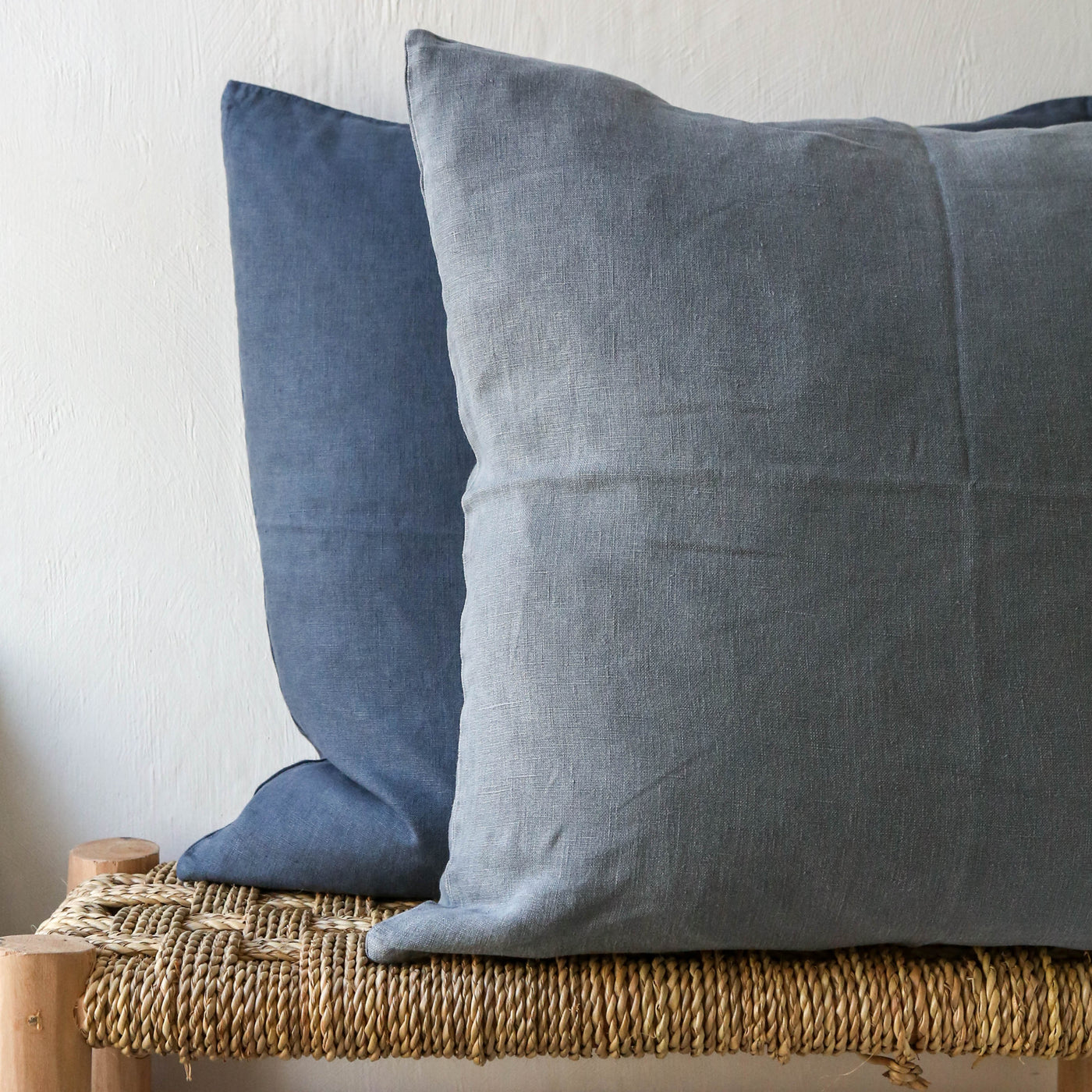 Linen Cushion Cover - Historical Blue