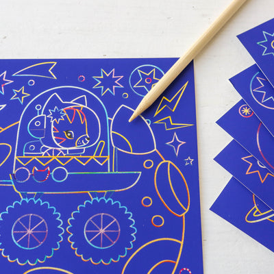Cosmic Galaxy Scratch & Sparkle Art Kit