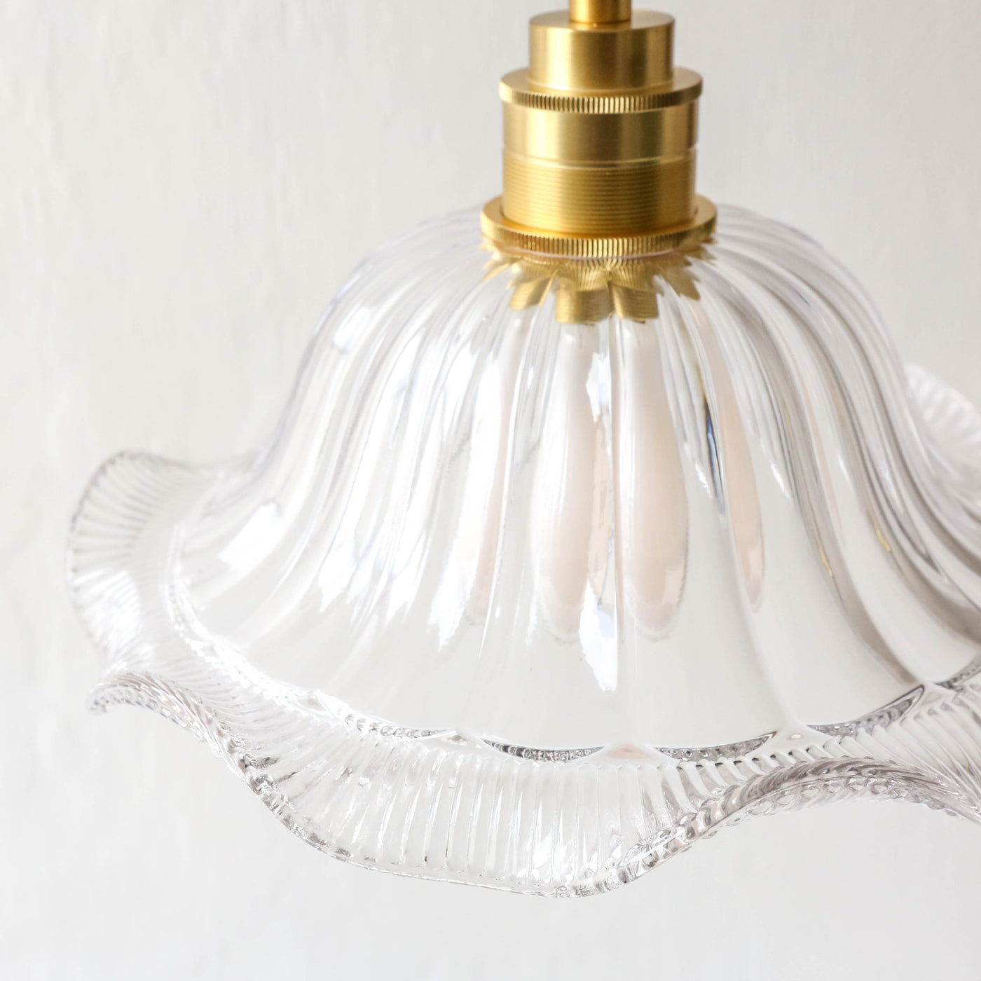 Pressed Ripple Glass Pendant Light - Wavy