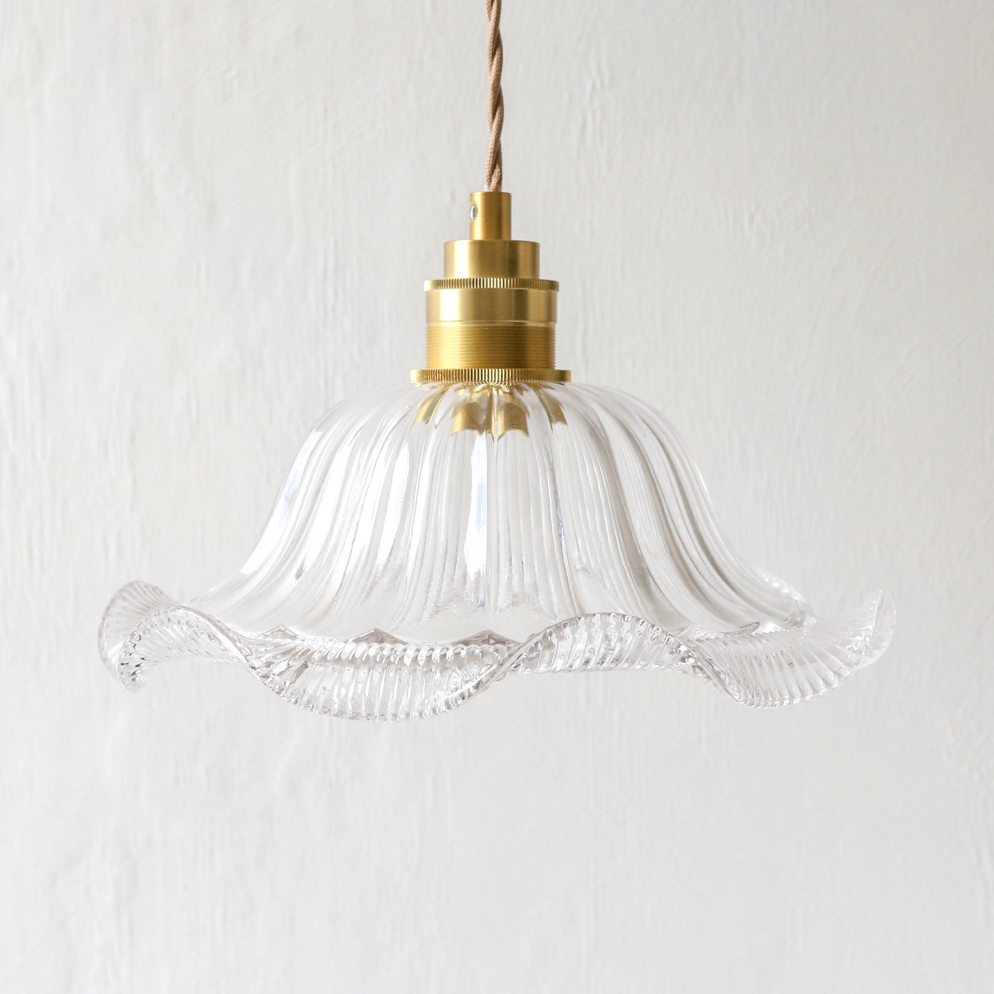 Pressed Ripple Glass Pendant Light - Wavy