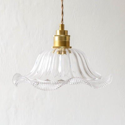 Pressed Ripple Glass Pendant Light - Wavy