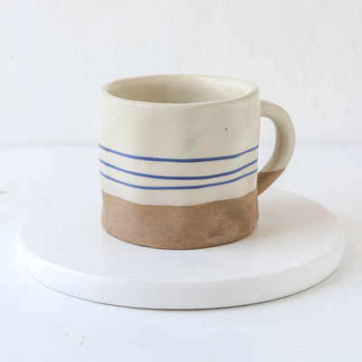 Hand-painted Breton Stripe Mug - Ink