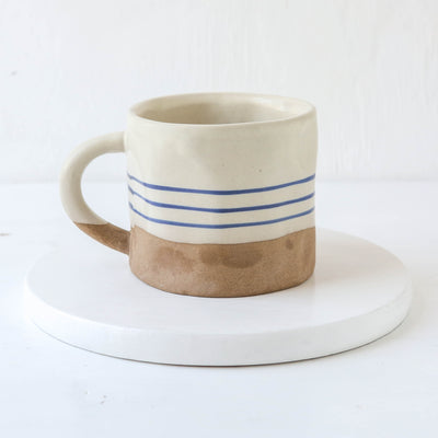 Hand-painted Breton Stripe Mug - Ink
