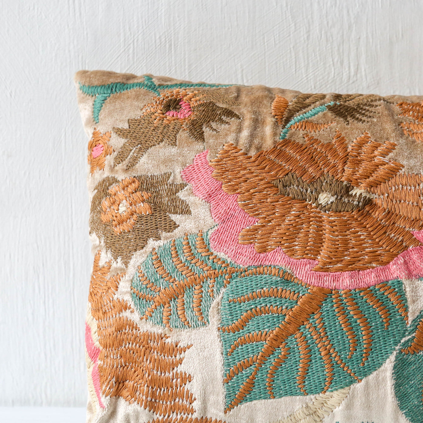 Troon Embroidered Cotton Cushion