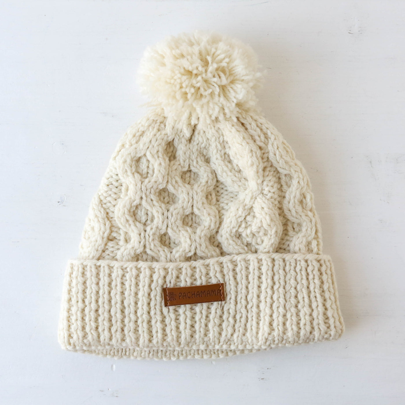 Roll Back Bobble Beanie - Enniskerry Cream