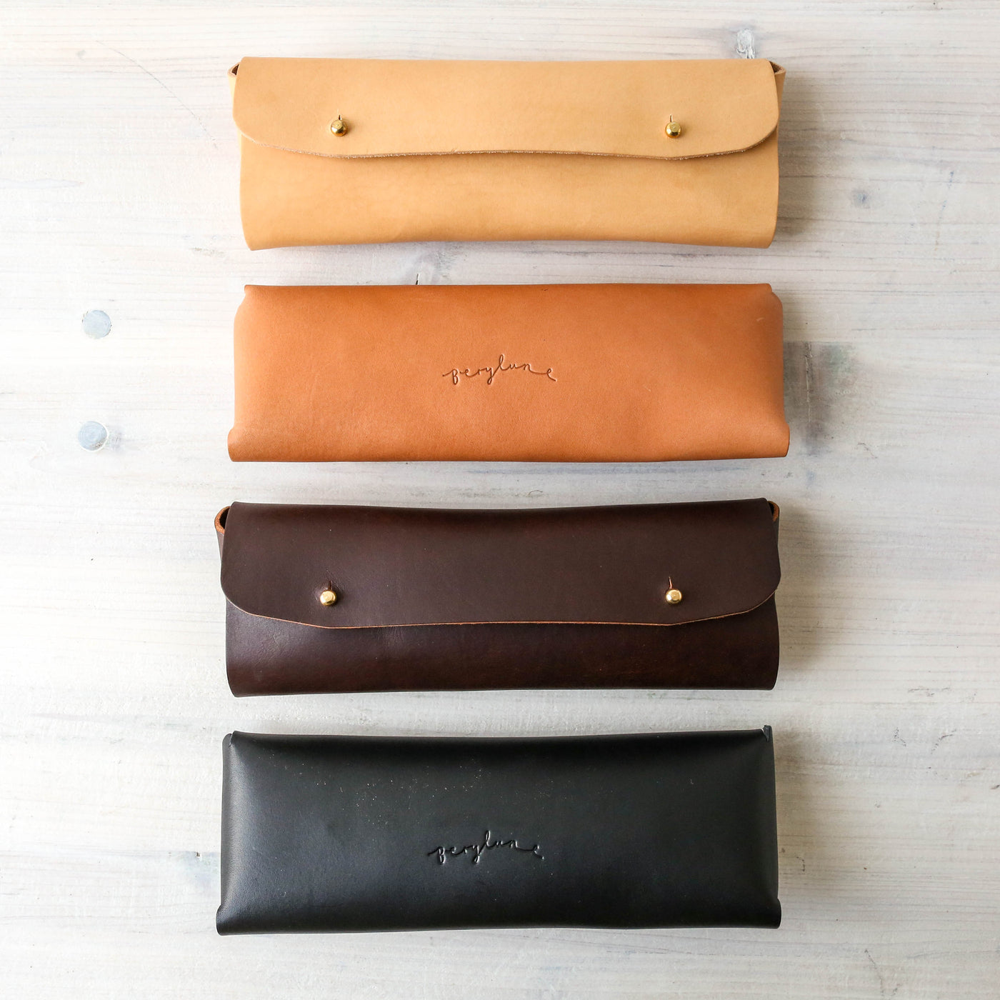 Luxury Leather Pencil Case - Black