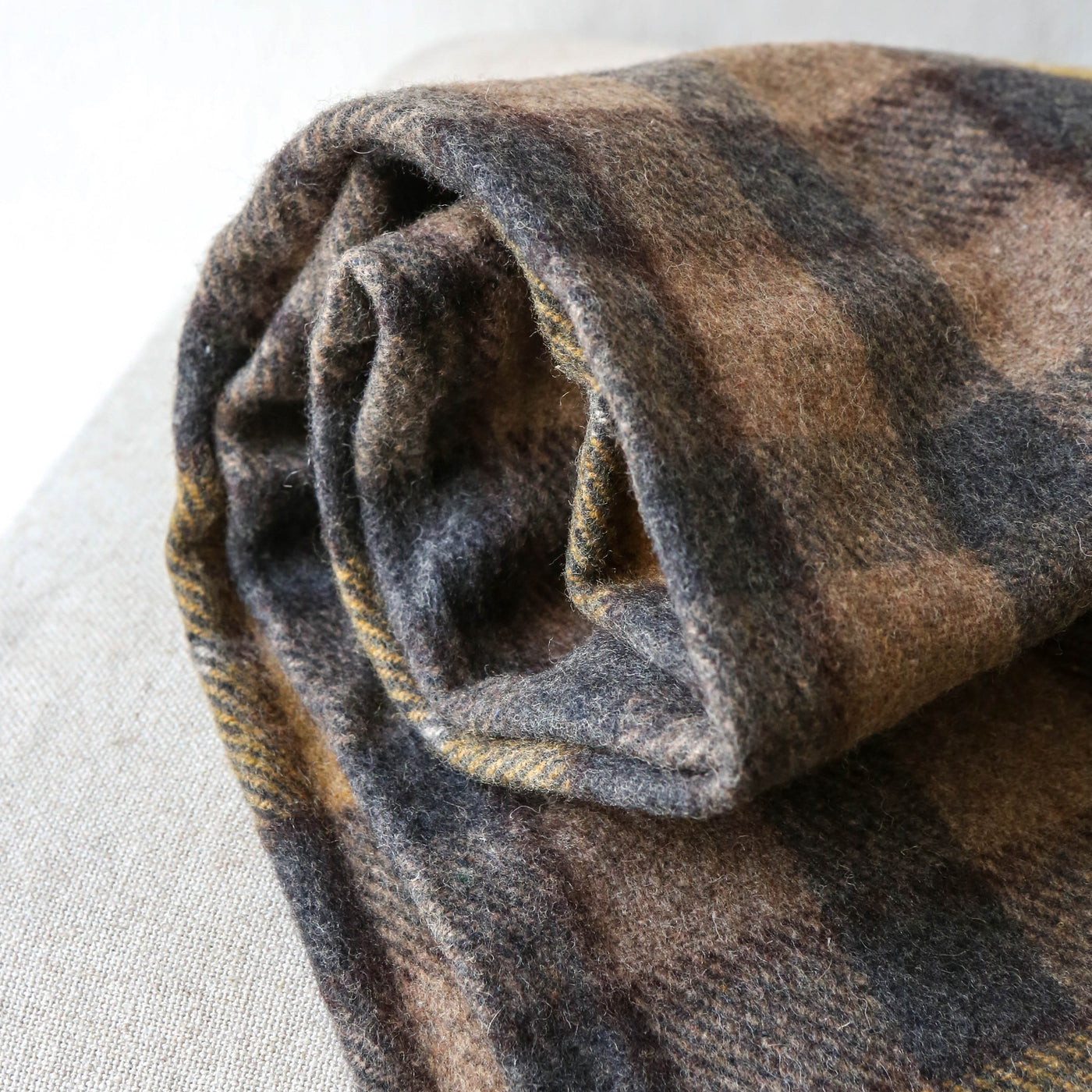 Recycled Wool Blanket - Buchanan Natural Tartan