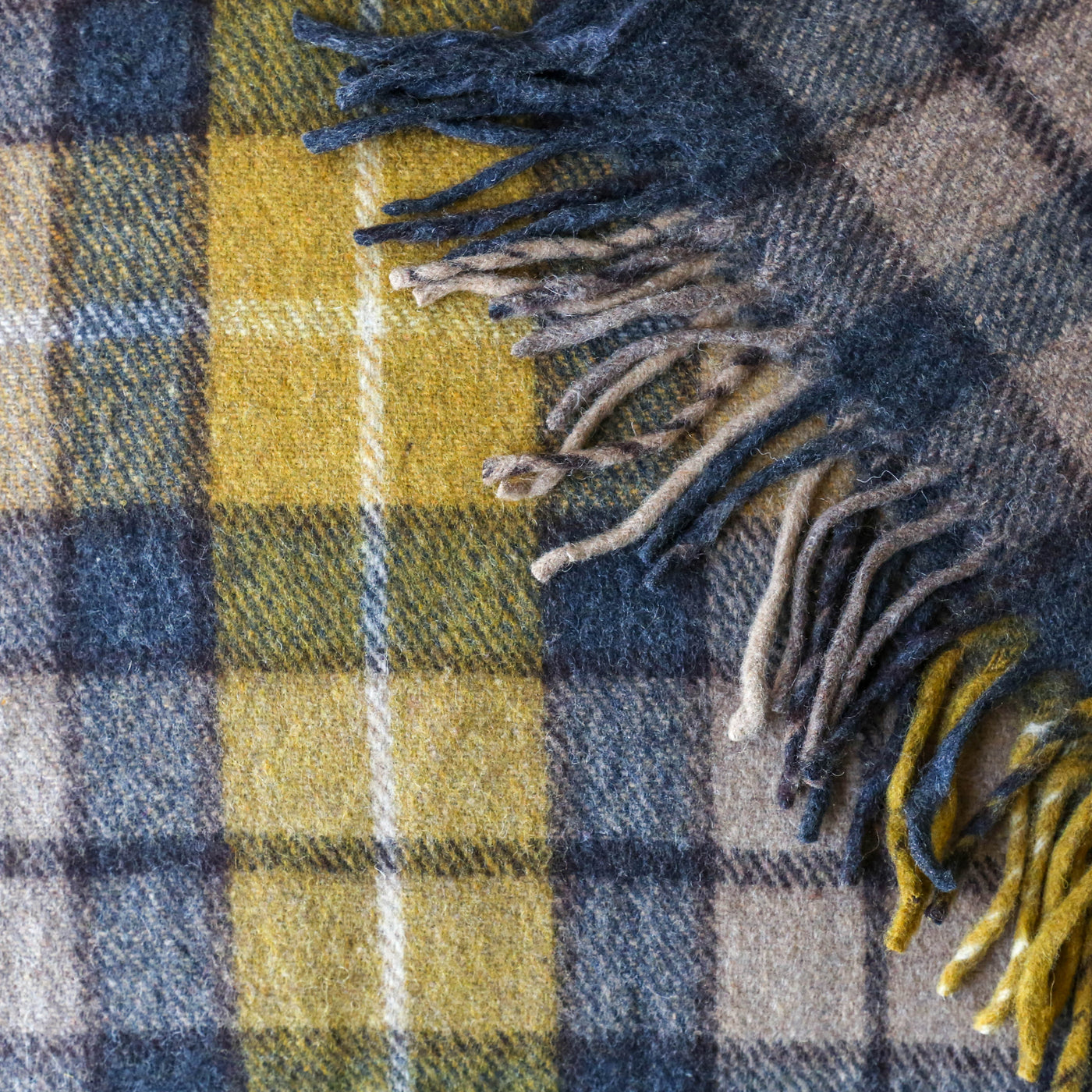 Recycled Wool Blanket - Buchanan Natural Tartan