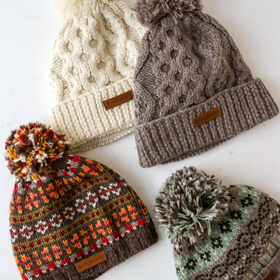 Roll Back Bobble Beanie - Enniskerry Mushroom