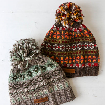Roll Back Bobble Beanie - Loch Fyne Green