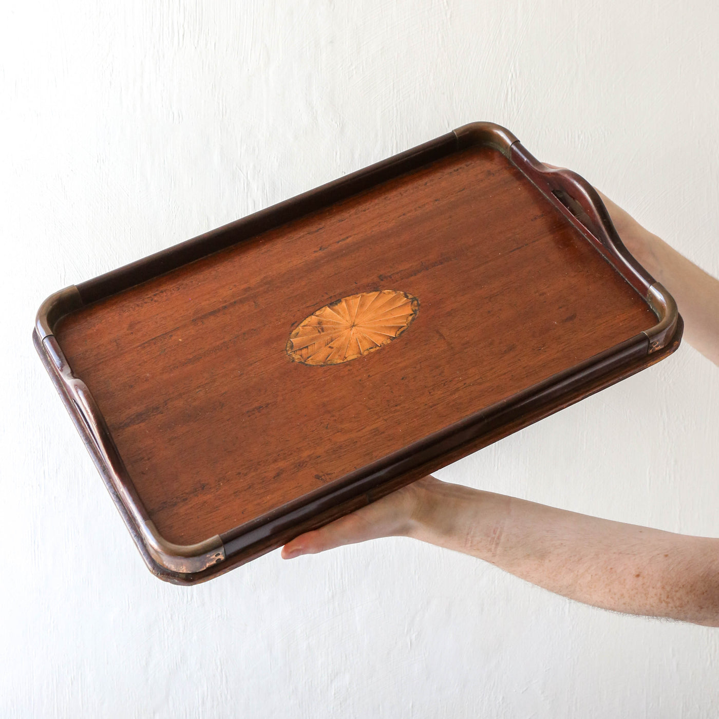 Pretty Vintage Tray with Inlay Design