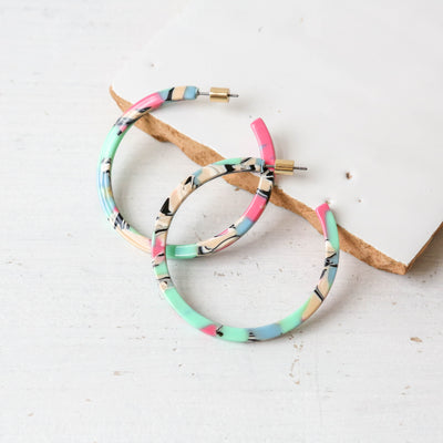 Kathryn Thin Resin Statement Hoop Earrings