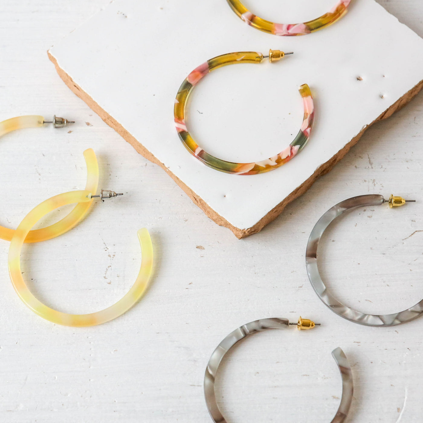 Galla Resin Hoop Earrings