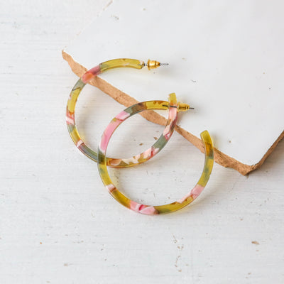 Galla Resin Hoop Earrings