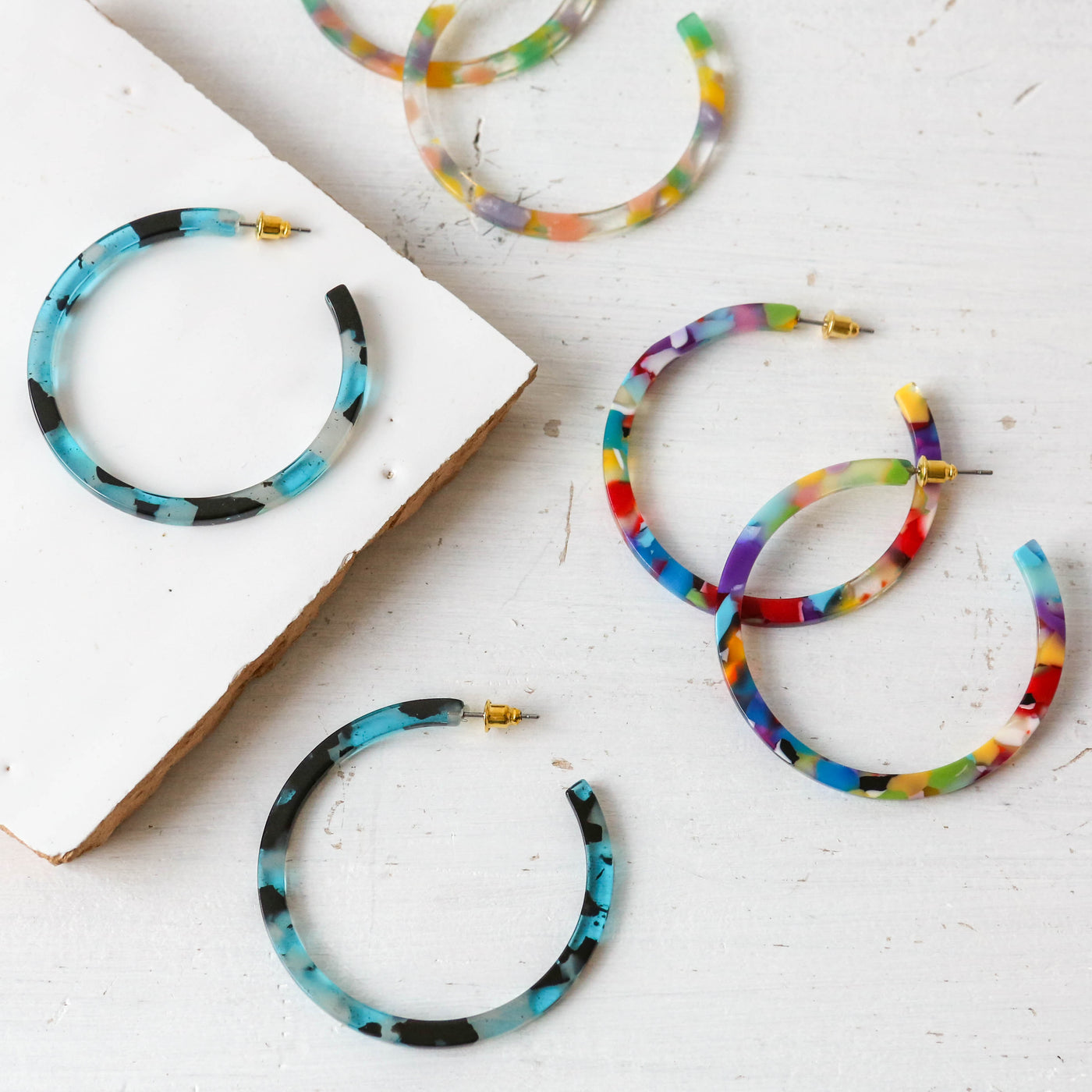 Sophia Resin Hoop Earrings