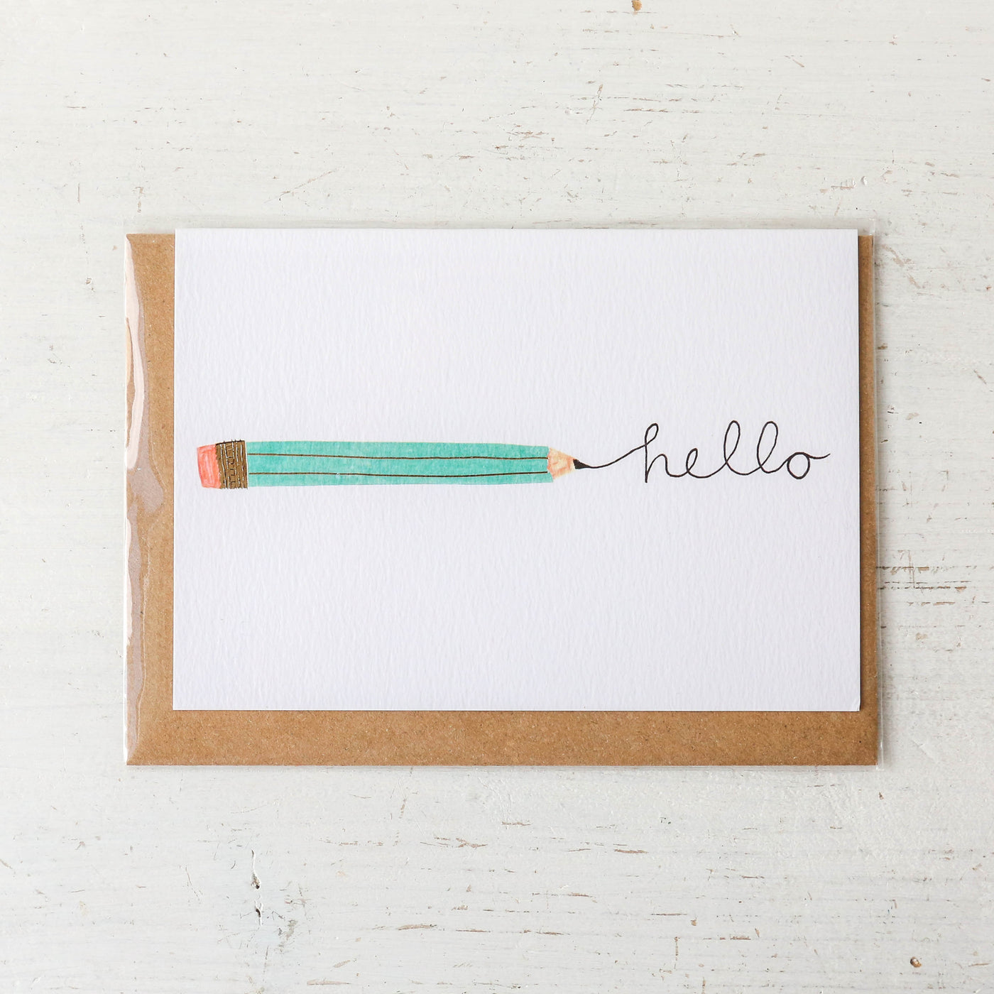 Hello From My Pencil Greetings Card