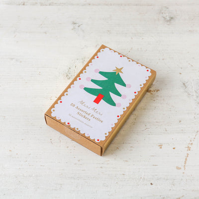 Box of Festive Christmas Stickers - Christmas Tree
