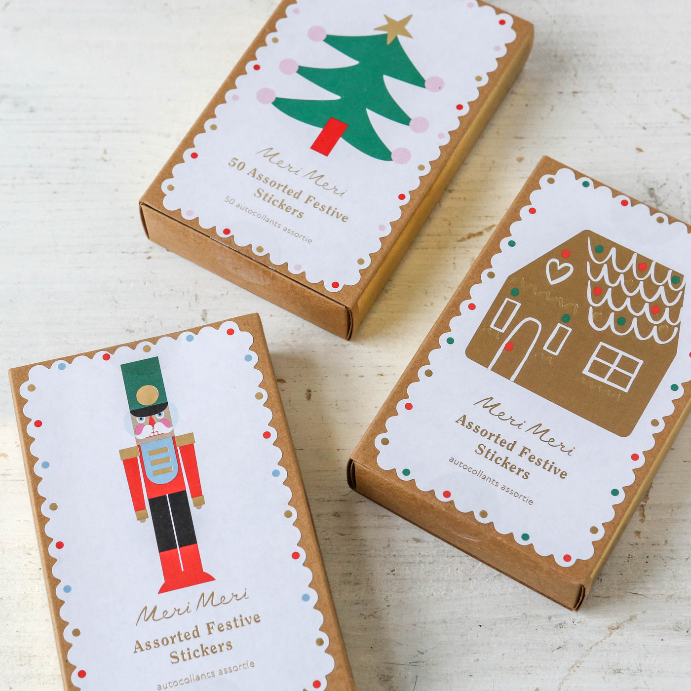 Box of Festive Christmas Stickers - Gingerbread House