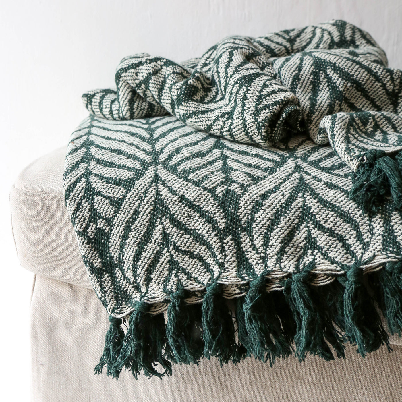 Ugento Recycled Cotton Throw - Green