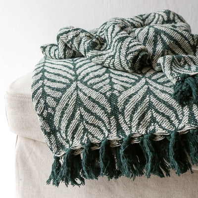 Ugento Recycled Cotton Throw - Green