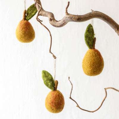Yellow Pear Felt Hanging Decoration