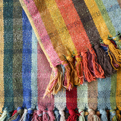 Elmy Recycled Cotton Throw - Orange