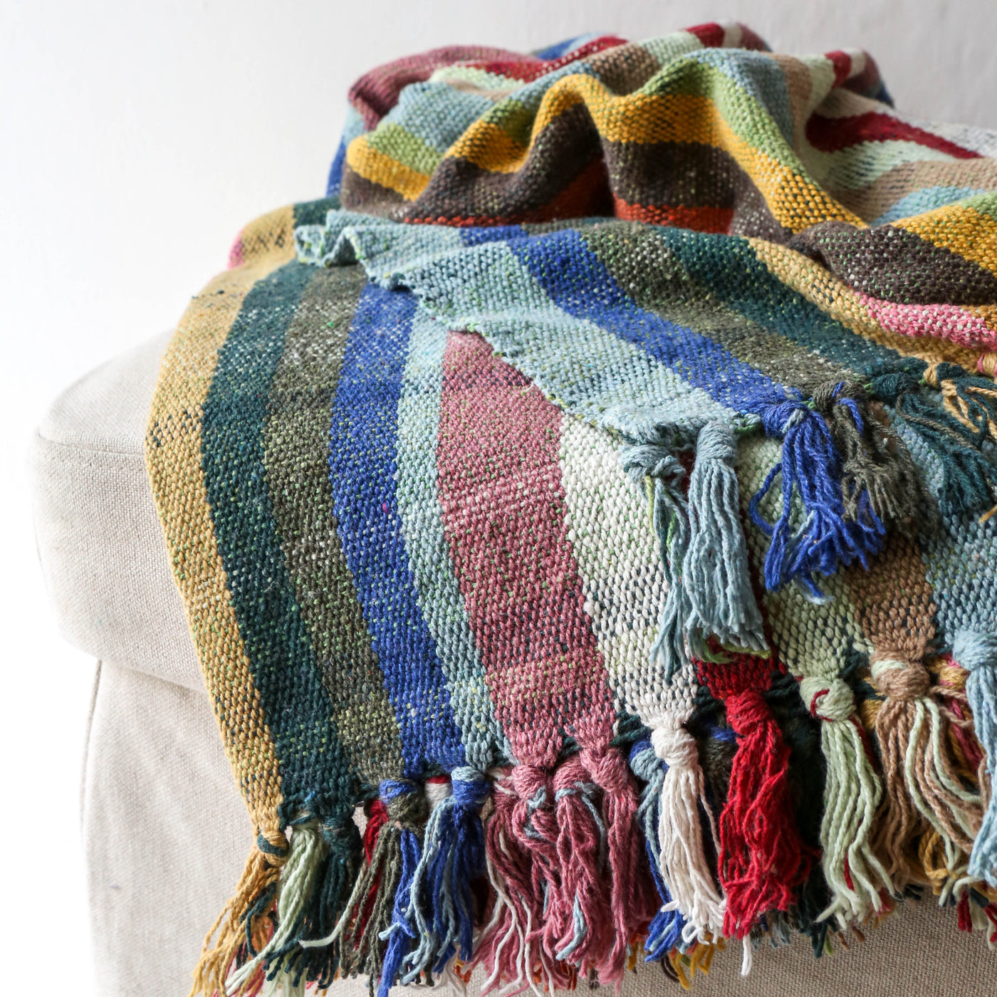 Elmy Recycled Cotton Throw - Orange