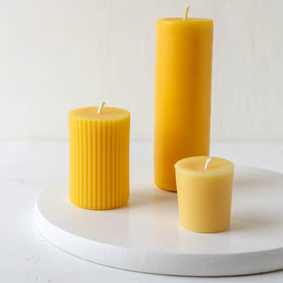 40Hr Pure Beeswax Pillar Candle